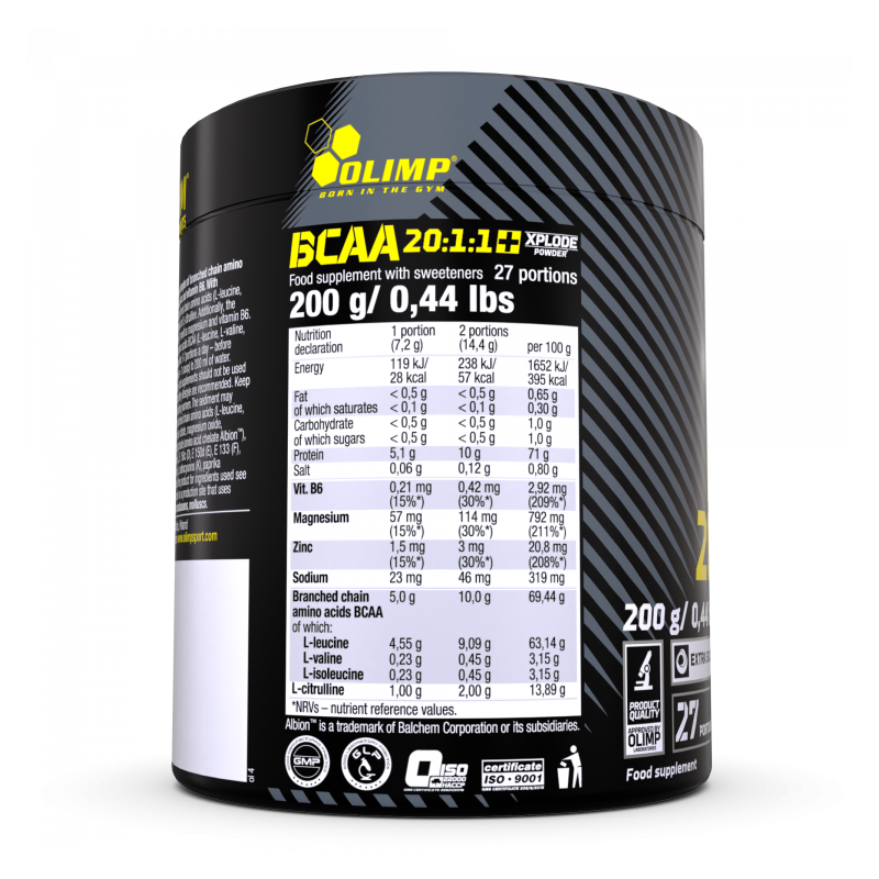 BCAA 20:1:1 Xplode | 200gr Nutricore - Boostez vos performances !