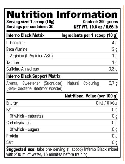 INFERNO BLACK STACKER - 300G Nutricore Nutrition®