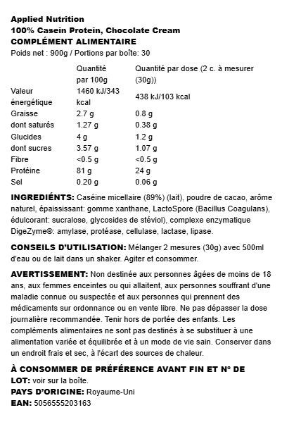 100% Casein Protein 900g Nutricore Nutrition®