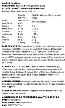 Critical Oats Protein Porridge 600g Nutricore Nutrition®